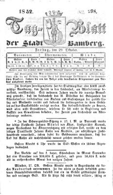 Tag-Blatt der Stadt Bamberg (Bamberger Tagblatt) Freitag 29. Oktober 1852