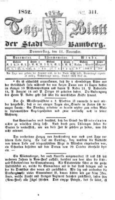 Tag-Blatt der Stadt Bamberg (Bamberger Tagblatt) Donnerstag 11. November 1852