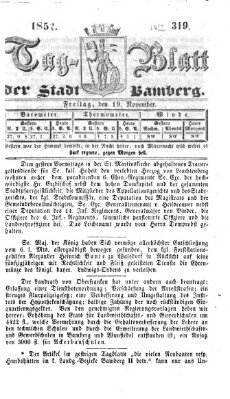 Tag-Blatt der Stadt Bamberg (Bamberger Tagblatt) Freitag 19. November 1852