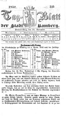 Tag-Blatt der Stadt Bamberg (Bamberger Tagblatt) Donnerstag 25. November 1852