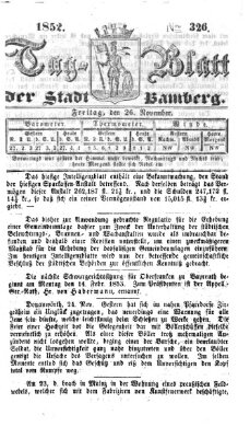 Tag-Blatt der Stadt Bamberg (Bamberger Tagblatt) Freitag 26. November 1852