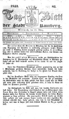 Tag-Blatt der Stadt Bamberg (Bamberger Tagblatt) Mittwoch 23. März 1853