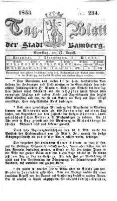 Tag-Blatt der Stadt Bamberg (Bamberger Tagblatt) Samstag 27. August 1853
