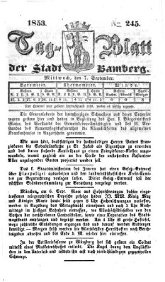 Tag-Blatt der Stadt Bamberg (Bamberger Tagblatt) Mittwoch 7. September 1853