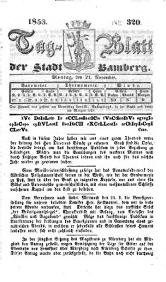 Tag-Blatt der Stadt Bamberg (Bamberger Tagblatt) Montag 21. November 1853
