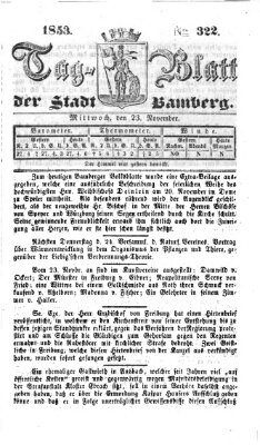 Tag-Blatt der Stadt Bamberg (Bamberger Tagblatt) Mittwoch 23. November 1853