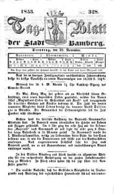 Tag-Blatt der Stadt Bamberg (Bamberger Tagblatt) Dienstag 29. November 1853