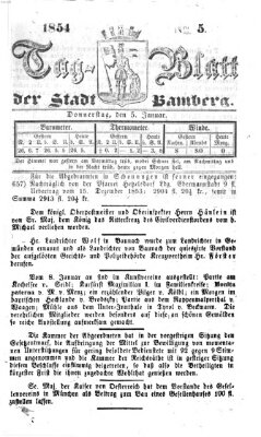 Tag-Blatt der Stadt Bamberg (Bamberger Tagblatt) Donnerstag 5. Januar 1854