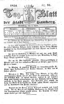 Tag-Blatt der Stadt Bamberg (Bamberger Tagblatt) Samstag 1. April 1854