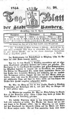 Tag-Blatt der Stadt Bamberg (Bamberger Tagblatt) Samstag 8. April 1854