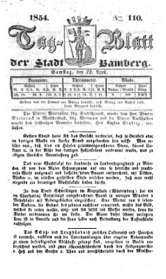 Tag-Blatt der Stadt Bamberg (Bamberger Tagblatt) Samstag 22. April 1854