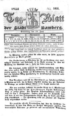 Tag-Blatt der Stadt Bamberg (Bamberger Tagblatt) Sonntag 18. Juni 1854