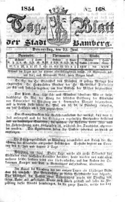 Tag-Blatt der Stadt Bamberg (Bamberger Tagblatt) Donnerstag 22. Juni 1854