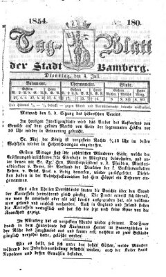 Tag-Blatt der Stadt Bamberg (Bamberger Tagblatt) Dienstag 4. Juli 1854