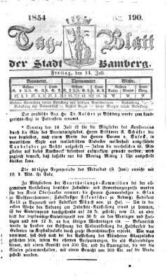 Tag-Blatt der Stadt Bamberg (Bamberger Tagblatt) Freitag 14. Juli 1854