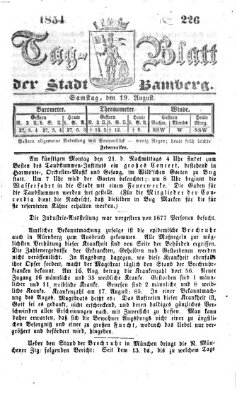 Tag-Blatt der Stadt Bamberg (Bamberger Tagblatt) Samstag 19. August 1854