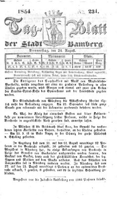 Tag-Blatt der Stadt Bamberg (Bamberger Tagblatt) Donnerstag 24. August 1854