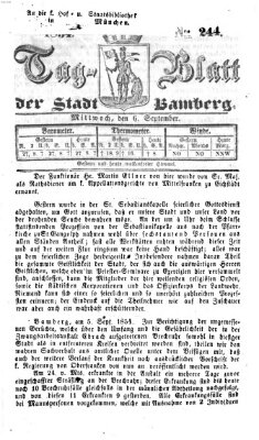 Tag-Blatt der Stadt Bamberg (Bamberger Tagblatt) Mittwoch 6. September 1854