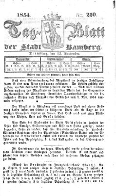 Tag-Blatt der Stadt Bamberg (Bamberger Tagblatt) Dienstag 12. September 1854