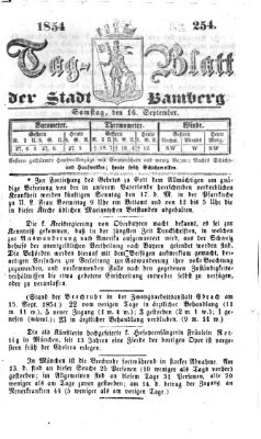 Tag-Blatt der Stadt Bamberg (Bamberger Tagblatt) Samstag 16. September 1854