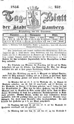 Tag-Blatt der Stadt Bamberg (Bamberger Tagblatt) Dienstag 19. September 1854