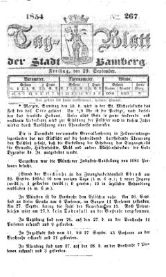 Tag-Blatt der Stadt Bamberg (Bamberger Tagblatt) Freitag 29. September 1854