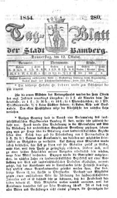 Tag-Blatt der Stadt Bamberg (Bamberger Tagblatt) Donnerstag 12. Oktober 1854