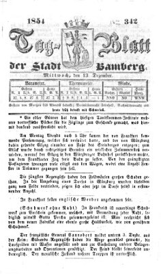 Tag-Blatt der Stadt Bamberg (Bamberger Tagblatt) Mittwoch 13. Dezember 1854