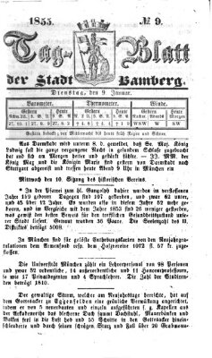 Tag-Blatt der Stadt Bamberg (Bamberger Tagblatt) Dienstag 9. Januar 1855