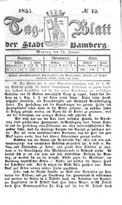 Tag-Blatt der Stadt Bamberg (Bamberger Tagblatt) Montag 15. Januar 1855