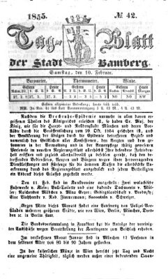 Tag-Blatt der Stadt Bamberg (Bamberger Tagblatt) Samstag 10. Februar 1855
