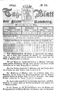 Tag-Blatt der Stadt Bamberg (Bamberger Tagblatt) Mittwoch 14. März 1855