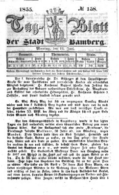 Tag-Blatt der Stadt Bamberg (Bamberger Tagblatt) Montag 11. Juni 1855