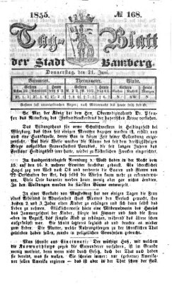 Tag-Blatt der Stadt Bamberg (Bamberger Tagblatt) Donnerstag 21. Juni 1855