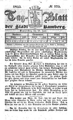 Tag-Blatt der Stadt Bamberg (Bamberger Tagblatt) Donnerstag 28. Juni 1855