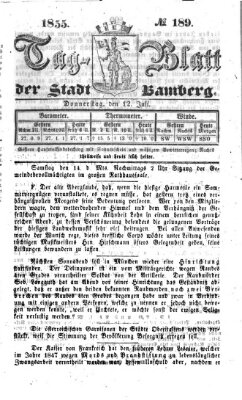 Tag-Blatt der Stadt Bamberg (Bamberger Tagblatt) Donnerstag 12. Juli 1855
