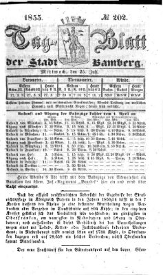 Tag-Blatt der Stadt Bamberg (Bamberger Tagblatt) Mittwoch 25. Juli 1855