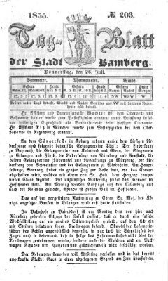 Tag-Blatt der Stadt Bamberg (Bamberger Tagblatt) Donnerstag 26. Juli 1855