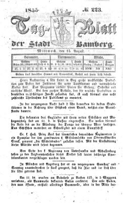 Tag-Blatt der Stadt Bamberg (Bamberger Tagblatt) Mittwoch 15. August 1855