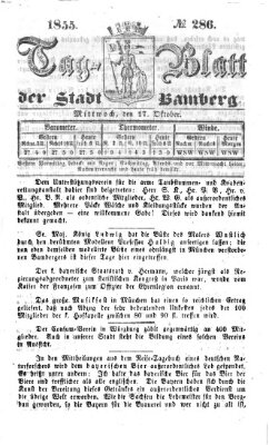 Tag-Blatt der Stadt Bamberg (Bamberger Tagblatt) Mittwoch 17. Oktober 1855