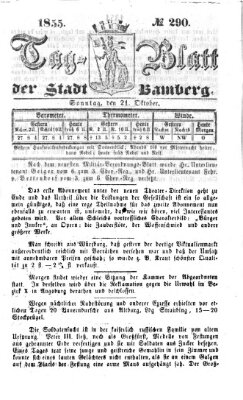 Tag-Blatt der Stadt Bamberg (Bamberger Tagblatt) Sonntag 21. Oktober 1855