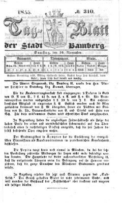 Tag-Blatt der Stadt Bamberg (Bamberger Tagblatt) Samstag 10. November 1855