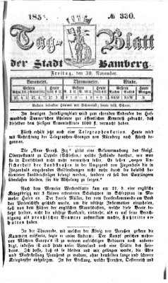 Tag-Blatt der Stadt Bamberg (Bamberger Tagblatt) Freitag 30. November 1855