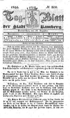 Tag-Blatt der Stadt Bamberg (Bamberger Tagblatt) Donnerstag 20. Dezember 1855