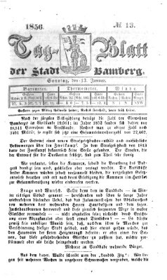 Tag-Blatt der Stadt Bamberg (Bamberger Tagblatt) Sonntag 13. Januar 1856