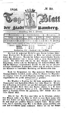Tag-Blatt der Stadt Bamberg (Bamberger Tagblatt) Samstag 2. Februar 1856