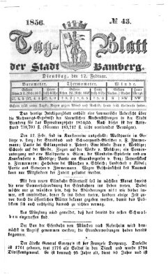 Tag-Blatt der Stadt Bamberg (Bamberger Tagblatt) Dienstag 12. Februar 1856