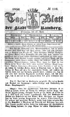 Tag-Blatt der Stadt Bamberg (Bamberger Tagblatt) Sonntag 27. April 1856