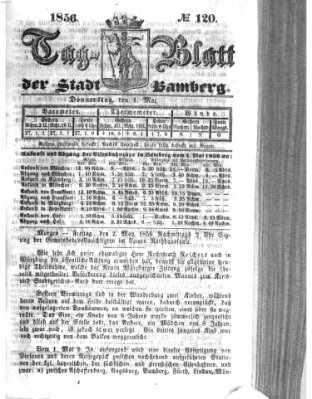 Tag-Blatt der Stadt Bamberg (Bamberger Tagblatt) Donnerstag 1. Mai 1856