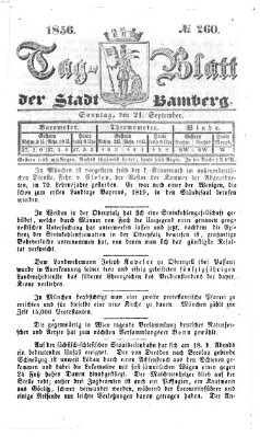 Tag-Blatt der Stadt Bamberg (Bamberger Tagblatt) Sonntag 21. September 1856